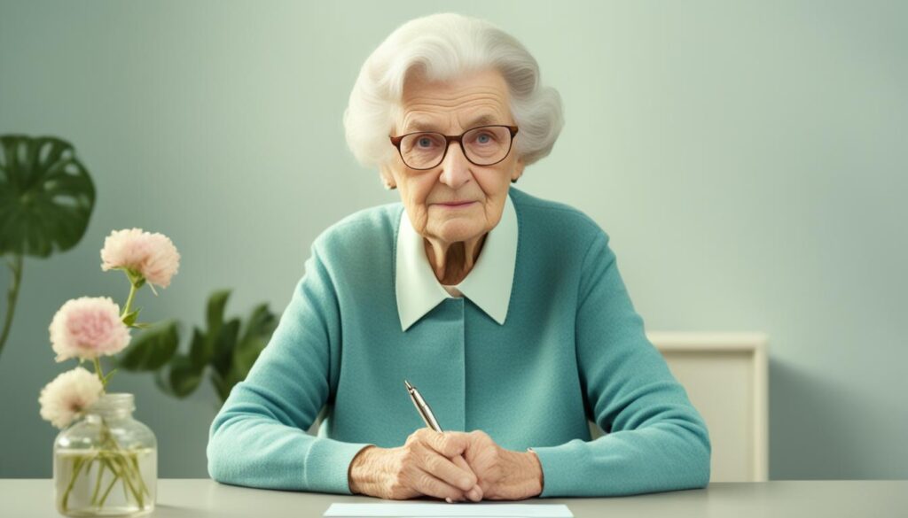 Beileidsbekundung: Trauerkarte schreiben älterer Mensch
