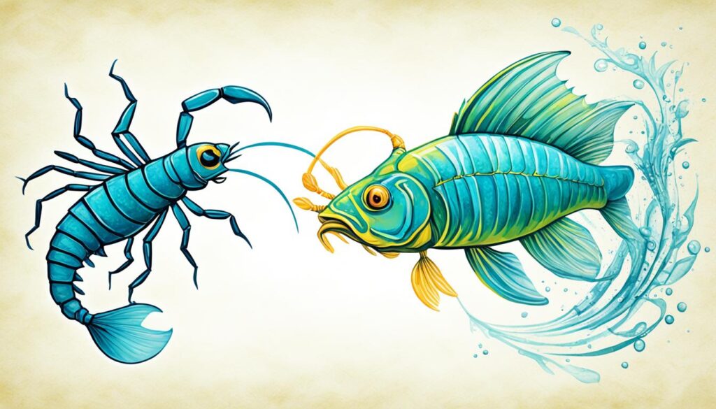 Skorpion und Fische