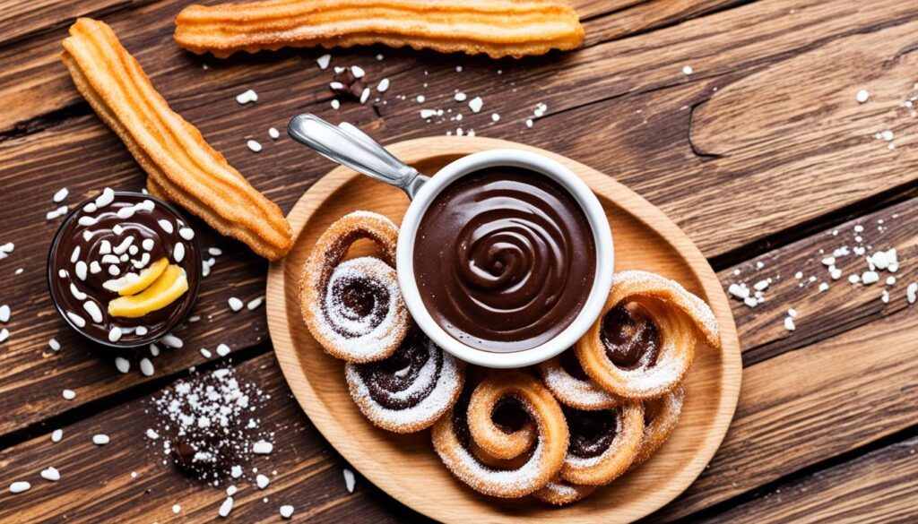 churros mit schokosauce dip