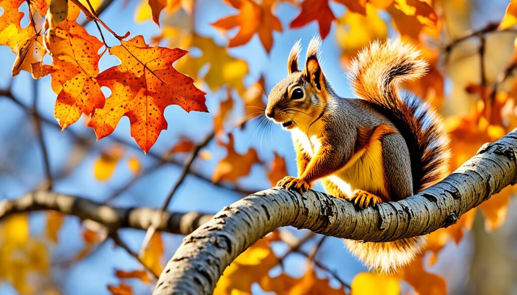 Eichhörnchen Nahrungssuche