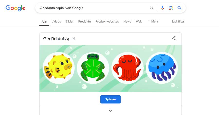 Gedächtnisspiel von Google