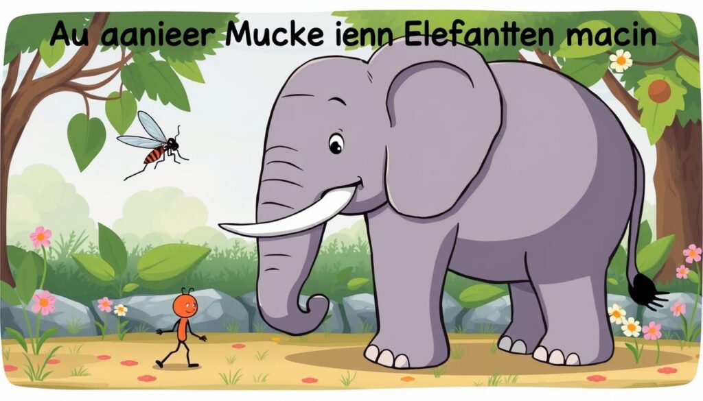 Redewendung Aus einer Mücke einen Elefanten machen